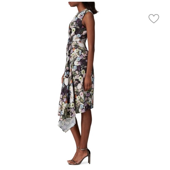 Adam Lippes Black and White Asymmetrical floral Dress - 2 - Picture 5 of 9